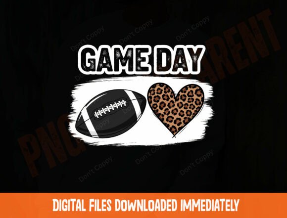 Download Game Day Football Leopard Heart PNG - Heart Collection