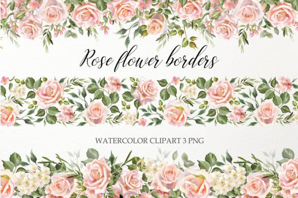 Download Watercolor Floral Seamless Border PNG - Border Collection