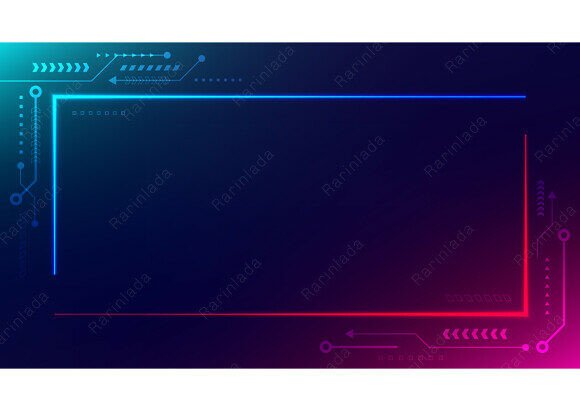Download Futuristic Tech Cyber Tech Neon Border - Border Collection