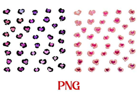 Download Glitter Heart Leopard Sublimation Png - Heart Collection