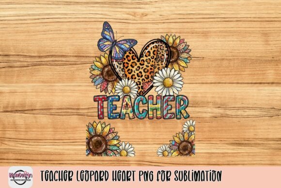 Download Teacher Leopard Heart PNG for Sublimation - Heart Collection