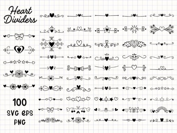 Download Heart Dividers SVG Heart Border Clipart - Heart Collection
