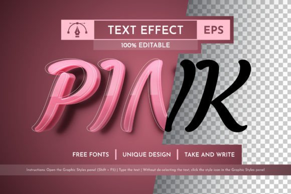 Download Pink Editable Text Effect, Graphic Style - Premium Resources